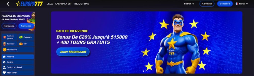 Europa777 Casino page accueil